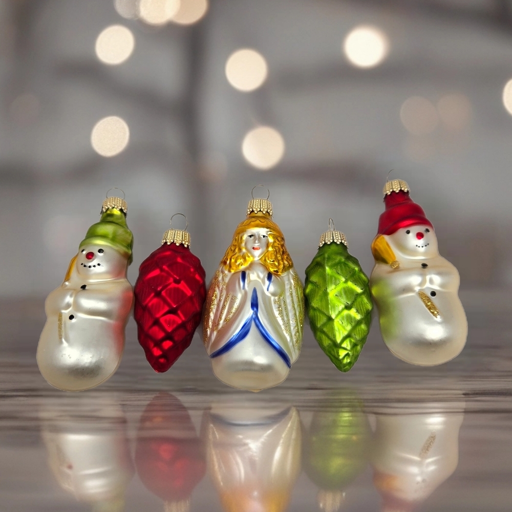 Christmas Ornaments St Nicholas Square European Glass Mouth Blown Hand Decorated